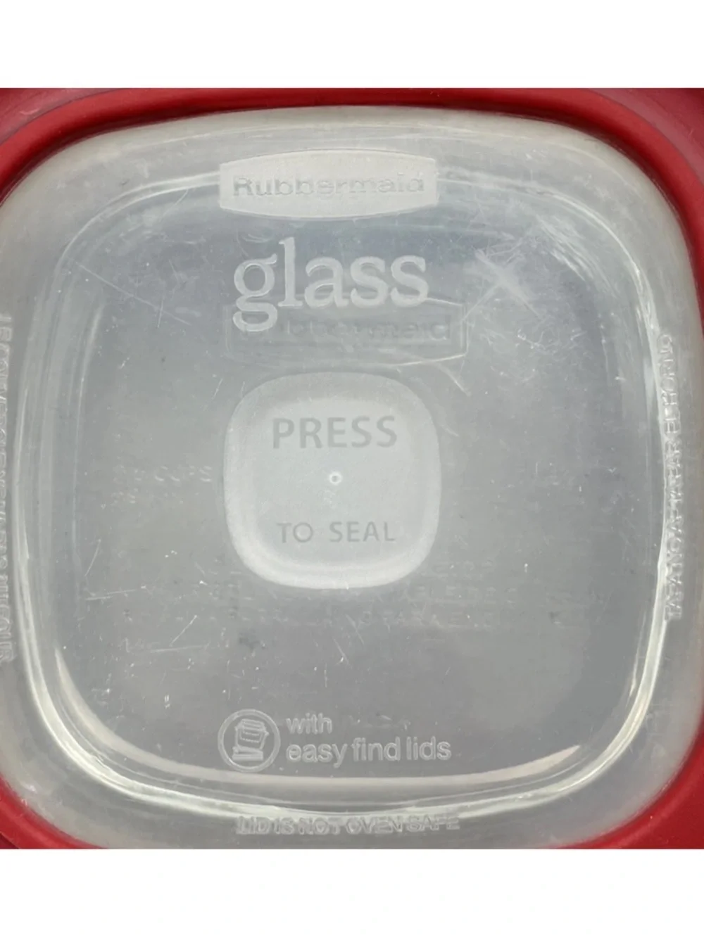 2- Rubbermaid Glass Food Storage Containers 2.5 Cup Square with Red Lids